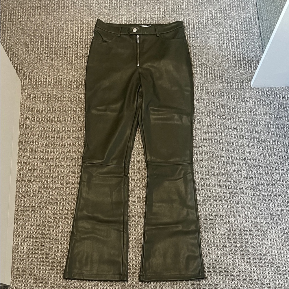 Avec Les Filles Faux Leather Kick-Flare Pants